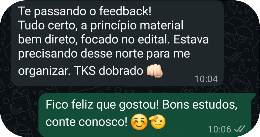 Feedback de aluna - material muito bom